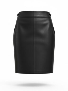 Vintage 90s Ralph Lauren Black Leather Mini Skirt